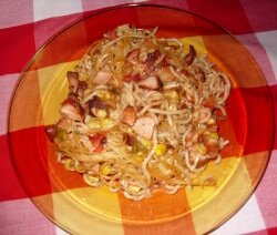 Запечени спагети в чиния
