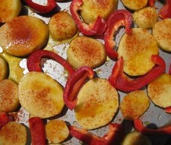 Пикантни картофи със зеленчуци